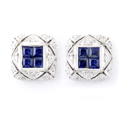 Diamond and Sapphire Studs