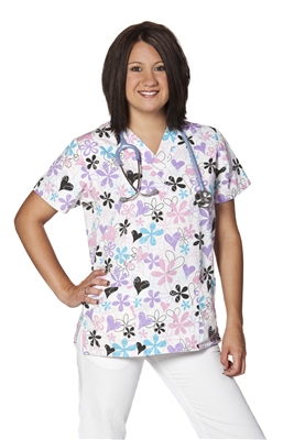 Hearts and Flowers Women's Scrubs