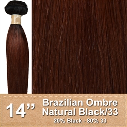 Brazilian Straight Ombre Human Hair Weft, Black/33 14 Inches 100g