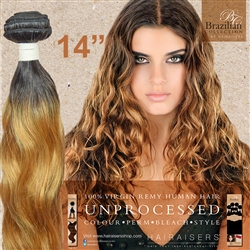 Brazilian Remy Human Hair Weft 14 Inches. 100g Natural Black 27