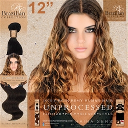 Unprocessed Virgin Brazilian Human Hair Weft 12 Inches. 100g
