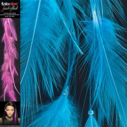 Feather Flash Clip In Hair Extensions Colour Dark Turquoise