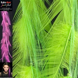 Feather Flash Clip In Hair Extensions Colour Lime Green