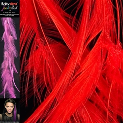 Feather Flash Clip In Hair Extensions Colour Red