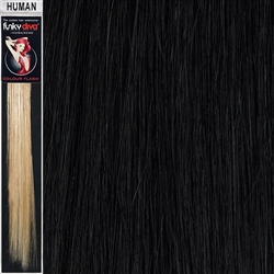 Colour Flash Clip In Human Hair Flashes 18 Inches Colour 1B