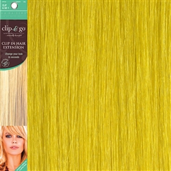 Clip and Go 1 High Heat Fiber Clip In Hair Extensions 18 Inches Yellow