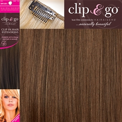 Clip and Go 4 High Heat Fiber Clip In Hair Extensions 18" Colour 6/27