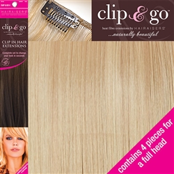Clip and Go 4 High Heat Fiber Clip In Hair Extensions 18" Colour BB