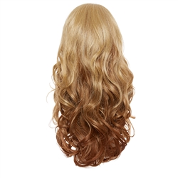Balayage, Ombre Three Quarter Hair Piece Curly Butterscotch and Nutmeg