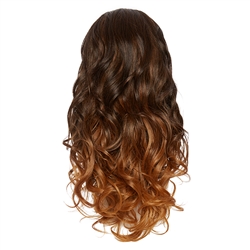 Balayage Ombre Three Quarter Hair Piece Curly Coffee Bean and Copper