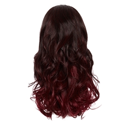 Balayage Ombre Three Quarter Hair Piece Curly Ebony and Dark Plum