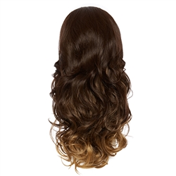 Balayage Ombre Three Quarter Hair Piece Curly Hazelnut and Mocha