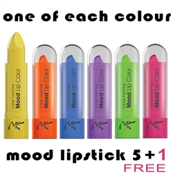 Set of Six Mood Lipsticks by Nicka K New York