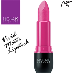 Vivid Matte Hot Pink Coloured Lipstick by Nicka K New York