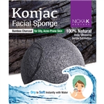 Bamboo and Charcoal Konjac Facial Sponge for Oily, Acne-Prone Skin