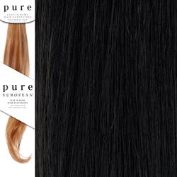 Pure Remy Clip In Hair Extensions 22 Inches Colour 1B