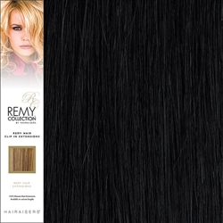 Hairaisers Remy Clip In Human Hair Extensions Colour 1B 16 Inches