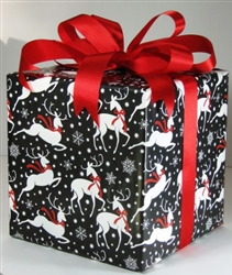 Reindeer on Black Giftwrap