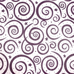 Hyacinth Swirls on White Designer Printed Tissue