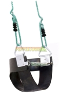 Rubber Infant Swing on Adjustable Ropes- BLACK