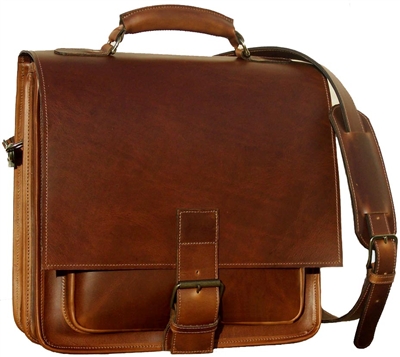 Barrister leather laptop briefcase