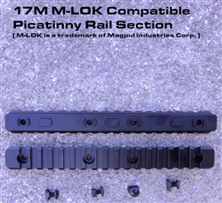 17 Slot M-LOK Compatible Picatinny Rail Section w/ 4 screws and nuts