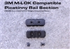 3 Slot M-LOK Compatible Picatinny Rail Section w/ 2 screws and nuts