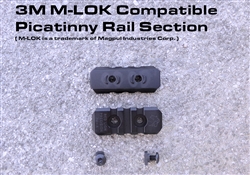 3 Slot M-LOK Compatible Picatinny Rail Section w/ 2 screws and nuts