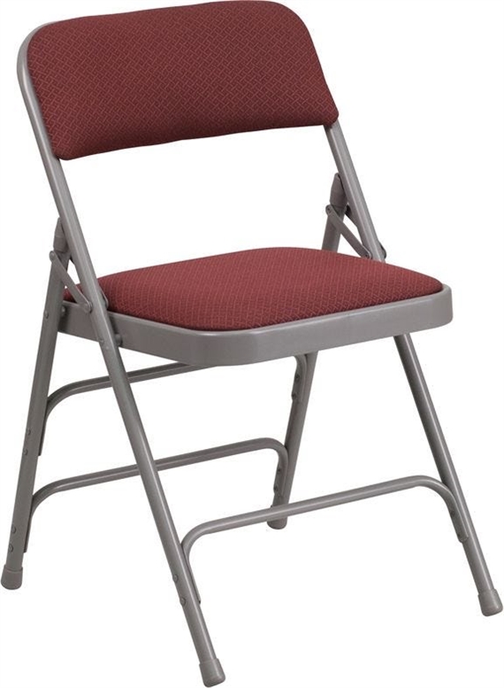 Burgundy Metal Folding Chairs