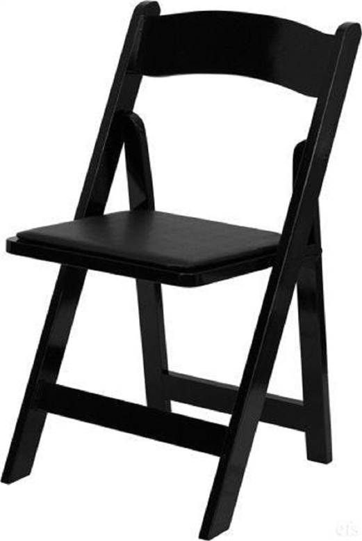 FREE SHIPPING - BLACK  WOOD  Padded Folding Chairs