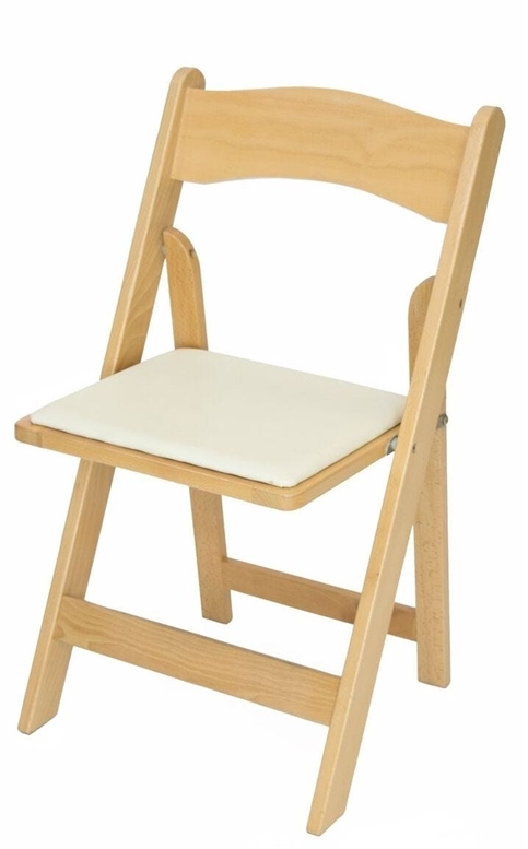 FREE SHIPPING - NATURAL  WOOD  Padded Folding Chairs