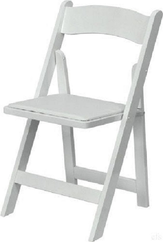 DISCOUNT WHITE WOOD FOLDING CHAIR