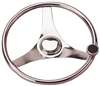 Steering Wheel w/Knob, Stainless Steel, 15-1/2"