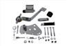 Replica chrome FXST style brake control kit includes Kelsey- Hayes master cylinder, linkage pedal plate, and rubber footpegs. 
Kit  is for 1970-1999 Big Twin models with Shovelhead or Evolution engines w hydraulic or mechanical brakes.