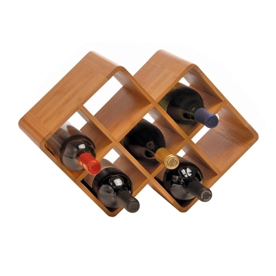 Greenophile Bamboo 8-Bottle Rack