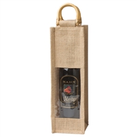 Jute Vino-Sack, One Bottle, with Window