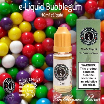 10ml bottle of bubblegum flavored e-liquid from LogicSmoke, available in 5 nicotine levels. Perfect for vapers looking for the sweet and classic taste of bubblegum.