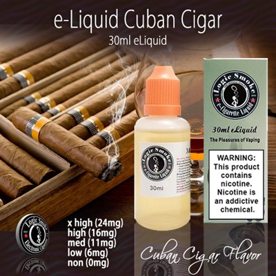 Cuban cigar vape juice in a 30ml bottle