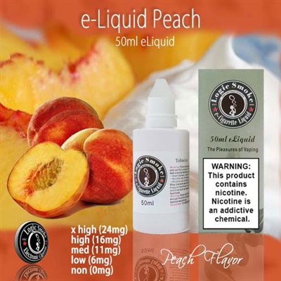 Sweet peach, Peach flavored vape juice.
