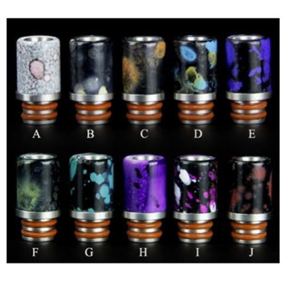 Designer Drip Tips Wide Bore Marble Splatter Style