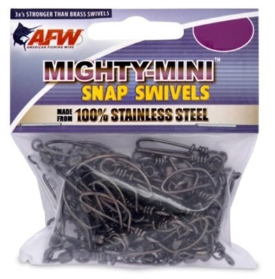 AFW MIGHTY-MINI STAINLESS STEEL SNAP SWIVELS- 50 PACK