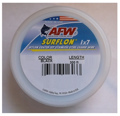 AFW SURFLON NYLON COATED STAINLESS STEEL LEADER WIRE- 300'