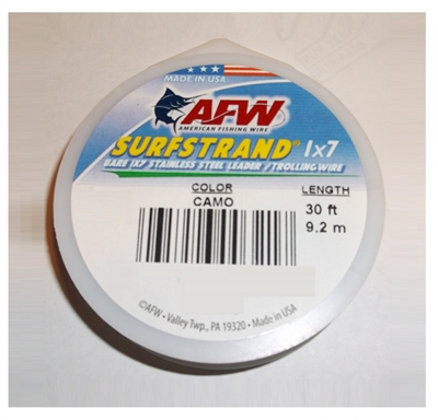 AFW SURFSTRAND BARE STAINLESS STEEL LEADER/TROLLING WIRE- 30'