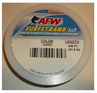 AFW SURFSTRAND BARE STAINLESS STEEL LEADER/TROLLING WIRE- 300'