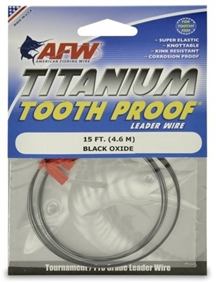AFW TOOTH PROOF TITANIUM LEADER - SINGLE STRAND WIRE - 15 FEET - ALL TESTS