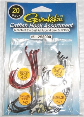 GAMAKATSU CATFISH HOOK ASSORTMENT PACK- 20 HOOKS #258000