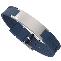 Ultimate Brushed Steel Magnetic Bracelet with Blue Strap