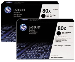 HP M401N, M401dn, M401dw, M425 MFP High Yield Dual-Pack Toner Cartridge -CF280X