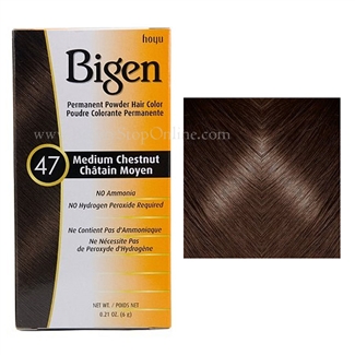 Bigen Permanent Powder Hair Color 47 Medium Chestnut