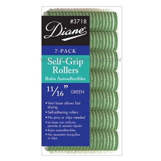 Diane Self Grip Rollers 11/16" Green, 7 Pack